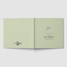 Livro de Visitas de Casamento com Monograma de Con