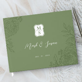 Livro de Visitas de Casamento com Monograma em Art
