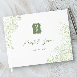 Livro de Visitas de Casamento com Monograma em Art