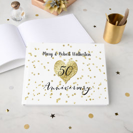 Livro de Visitas de Casamento de Confetes Dourados