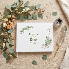 Livro de visitas de casamento de Eucalipto e doura