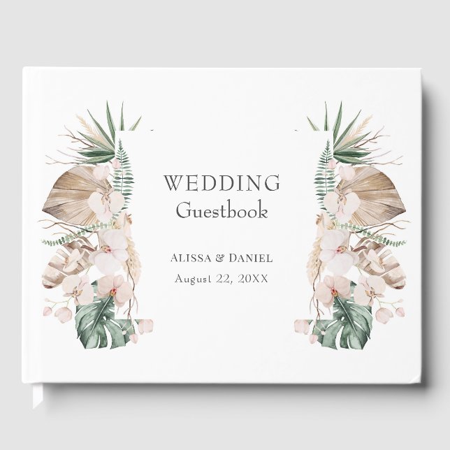 Livro de Visitas de Casamento de Orquídea Tropical (Frente)