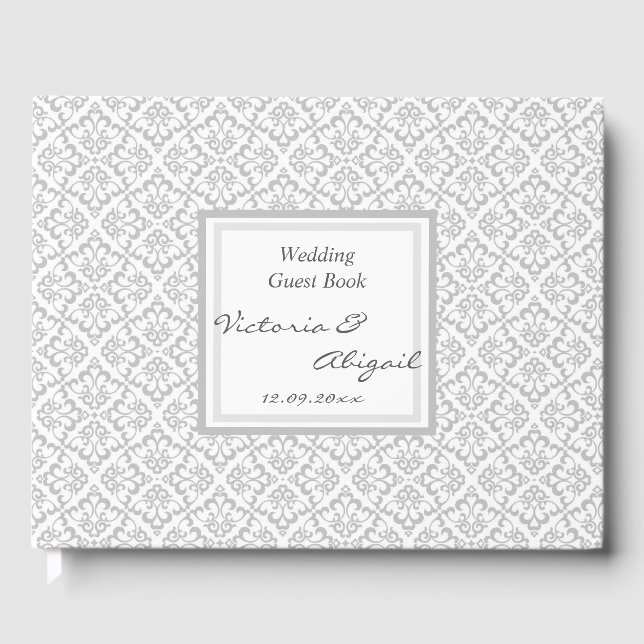 Livro de Visitas de Casamento - Design Branco e Ci (Frente)