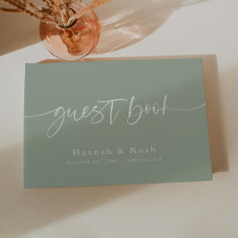 Livro de Visitas de Casamento Elegante em Creme e 