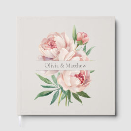 Livro de Visitas de Casamento Elegante Peônia – De
