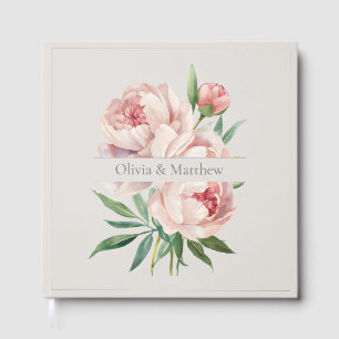Livro de Visitas de Casamento Elegante Peônia – De