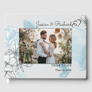 Livro de visitas de casamento em aquarela FOTO