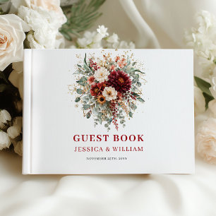 Livro de Visitas de Casamento em Terracota Dourada