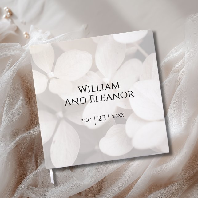 Livro de Visitas de Casamento Floral Branco Minima (Criador carregado)