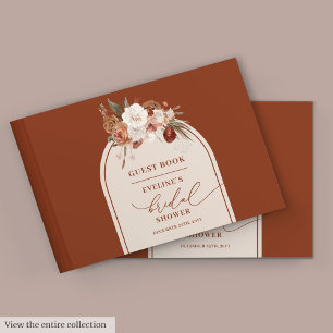 Livro de visitas de casamento floral de pampas de