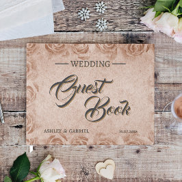 Livro de Visitas de Casamento Floral Rústico Vinta
