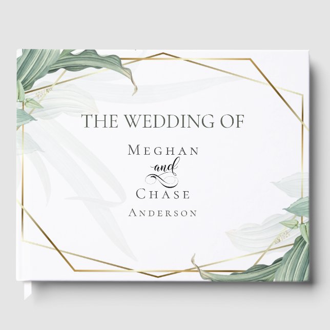 Livro de Visitas de Casamento | Folhas Tropicais E (Frente)
