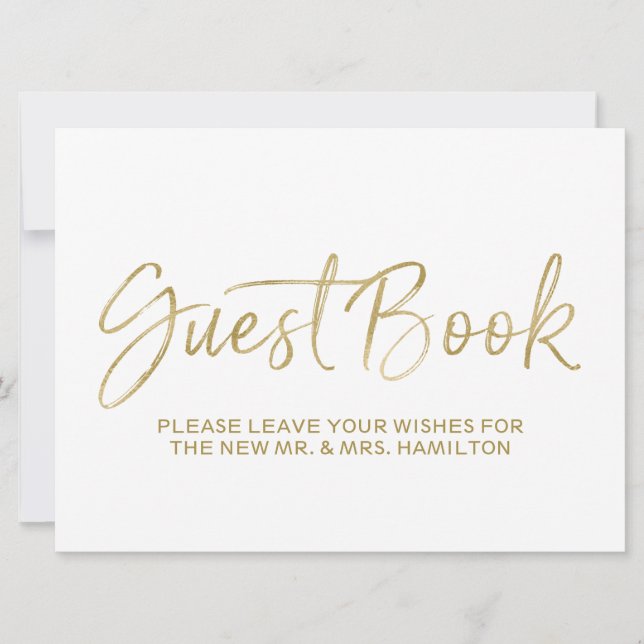 Livro de Visitas de Casamento | Letreiro Dourado S (Frente)