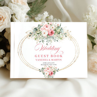 Livro de Visitas de Casamento Luxuoso Bege e Doura