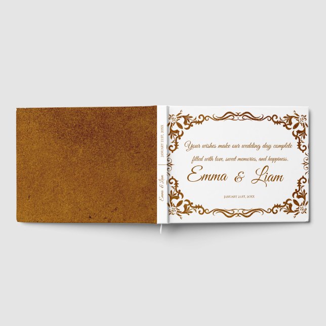 Livro de Visitas de Casamento Mexicano Rústico (Completo)