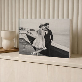 Livro de Visitas de Casamento Moderno Preto e Bran