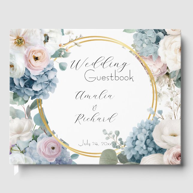 Livro de Visitas de Casamento Personalizado com De (Frente)