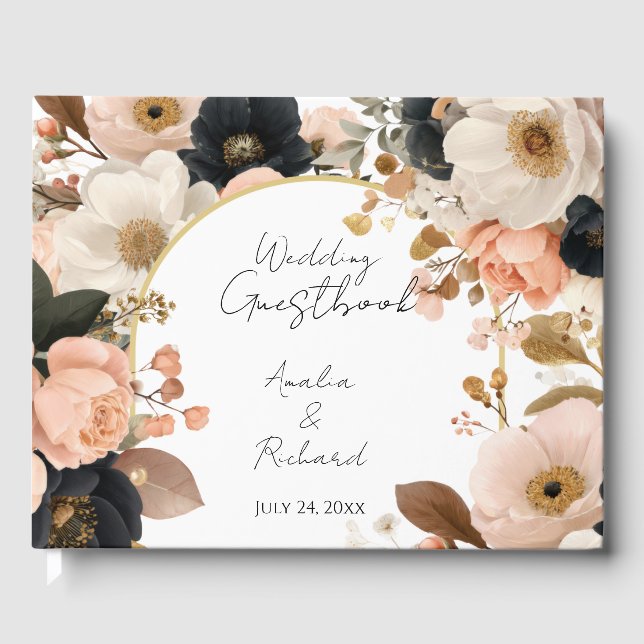 Livro de Visitas de Casamento Personalizado com De (Frente)
