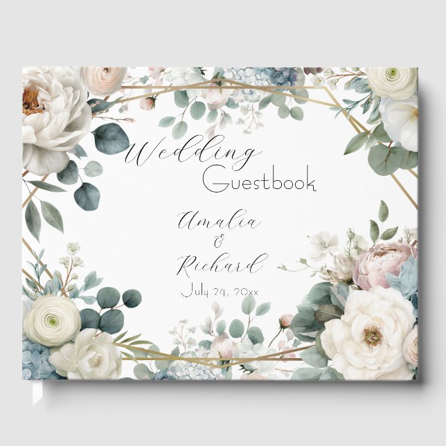 Livro de Visitas de Casamento Personalizado com De (Frente)