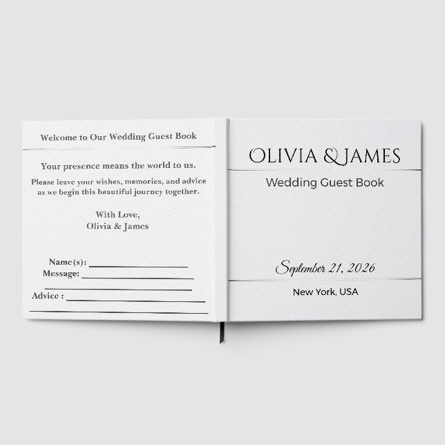 Livro de Visitas de Casamento Personalizado Elegan (Completo)