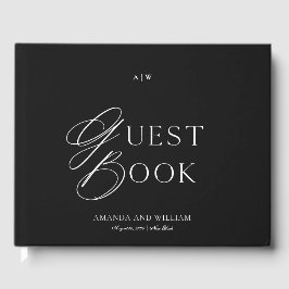 Livro de Visitas de Casamento Preto e Branco Minim