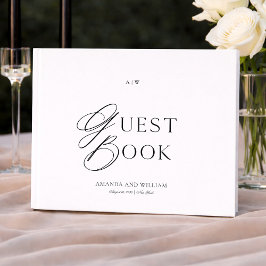 Livro de Visitas de Casamento Preto e Branco Minim