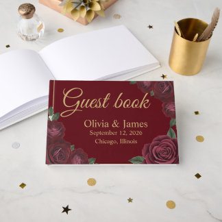 Livro de Visitas de Casamento Romance Sombrio Rosa