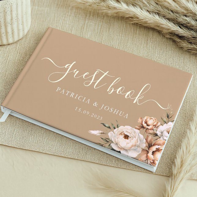 Livro de Visitas de Casamento Rústico Boho Simples (Criador carregado)