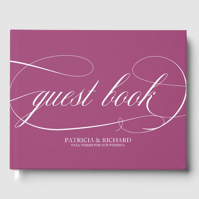Livro de Visitas de Casamento Simple Chic Cassis (Frente)