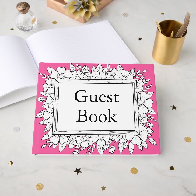 livro de visitas de casamento simples (Frente aberta)