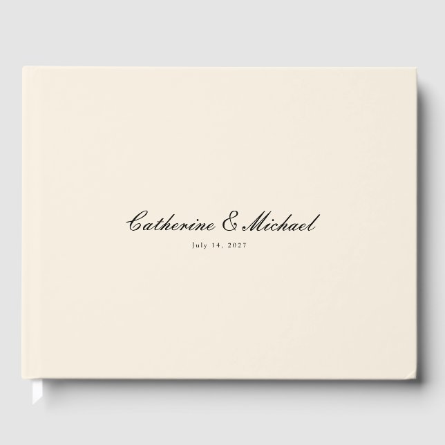 Livro de Visitas de Casamento Simples e Bonito em  (Frente)