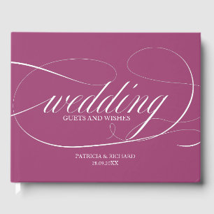 Livro de Visitas de Casamento Simples Elegante Cas