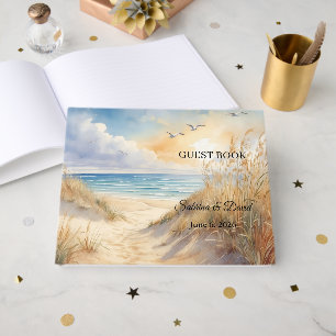 Livro de Visitas de Casamento Tema Praia