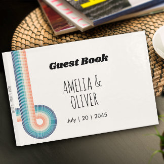 Livro de Visitas de Casamento Vintage Retro Antigo