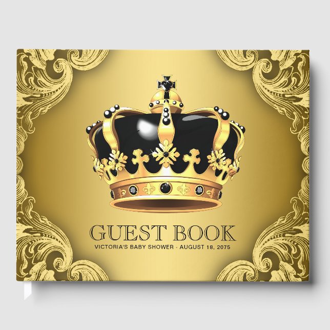 Livro de Visitas de Chá de Bebê do Príncipe Ouro P (Frente)