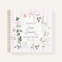 Livro de Visitas de Chá de Bebê Floral Caprichoso