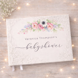 Livro de Visitas de Chá de Bebê Floral Doce