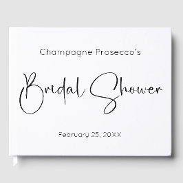 Livro de Visitas de Chá de Noiva com Letra Moderna