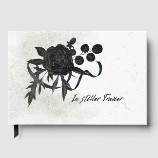Livro De Visitas DE | Edles Trauer Kondolenzbuch - Schwarze Rose