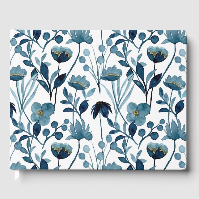 Livro de Visitas de Flores Aquarela (Frente)