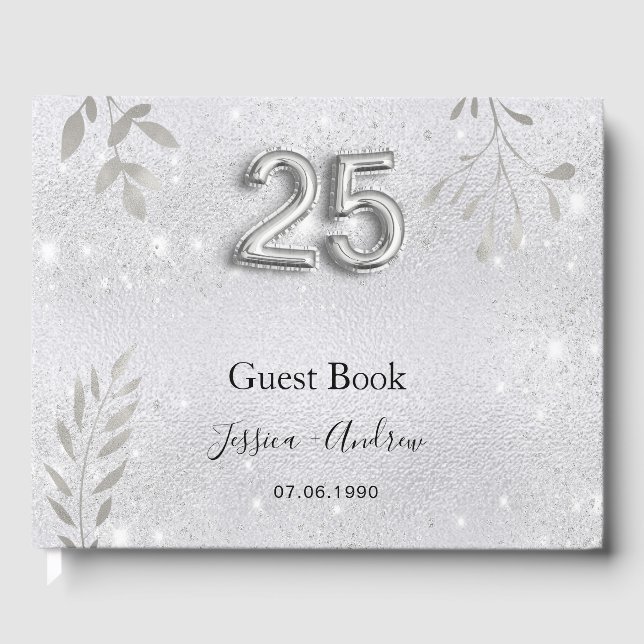 livro de visitas de folhagem de prata do 25º anive (Frente)