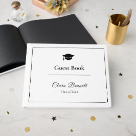Livro de Visitas de Formatura Preto e Branco Elega
