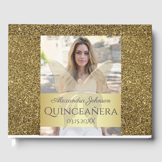 Livro de Visitas de Fotos Dourado (Frente)