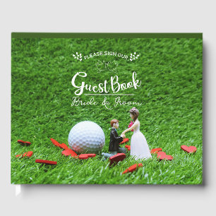 Livro de visitas de golfe com bola de golfe para c