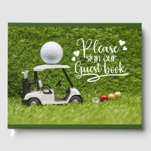 Livro de visitas de golfe com bola de golfe para f