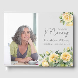 Livro de Visitas de Memória Amarela com Rosas e 1