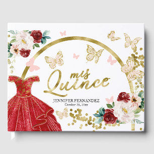 Livro de Visitas de Quinceanera Borboleta Vestido
