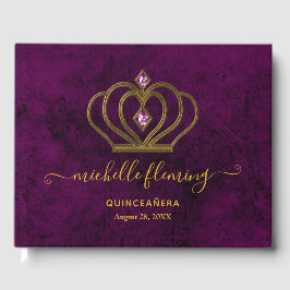 Livro de Visitas de Quinceañera Old Gold Elegance