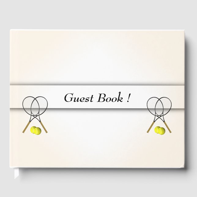 Livro de Visitas de Tenis com Texto Personalizado  (Frente)