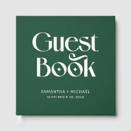 Livro De Visitas Decoração Serif Deep Pine Casamento